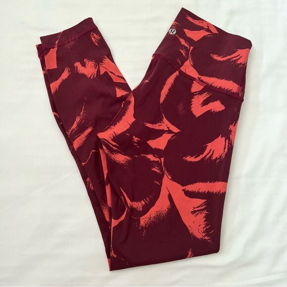 Lululemon wunder under high rise tight women’s size 6 orange red 25.5” inseam - Picture 2 of 5